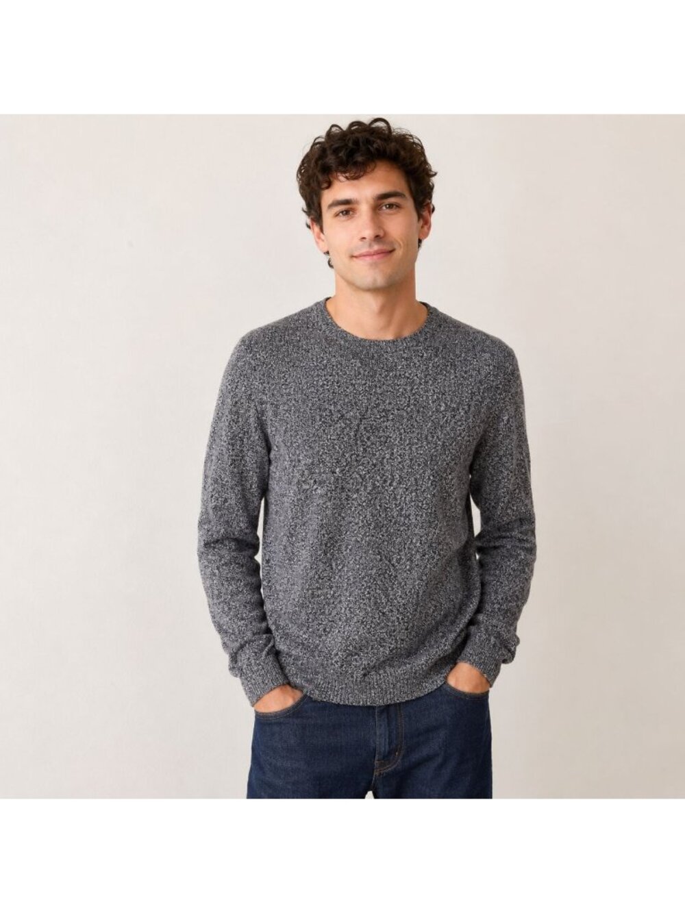 J Crew Marled Merino Wool  Long Sleeve Crew Neck Lightweight Sweater Size S